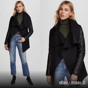 Mackage wool and leather coat, size small